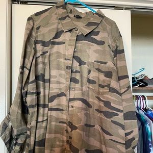 Never worn-Camo button down